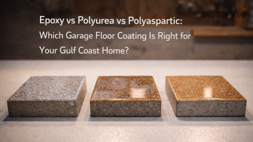 Epoxy vs Polyurea vs Polyaspartic: Which Garage Floor Coating Is Right for Your Gulf Coast Home?
